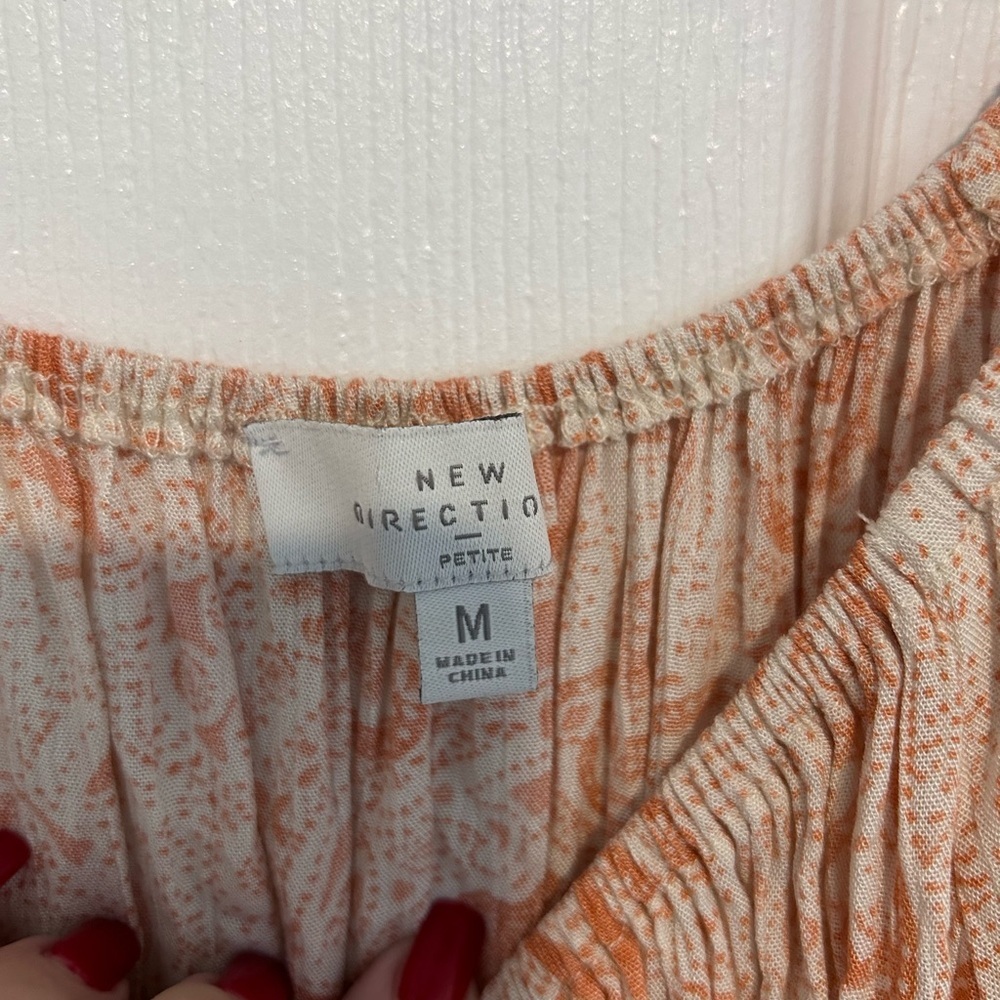 NWT New Directions Off-Shoulder Paisley Midi Dress w Flutter Sleeves. Size PM - Picture 7 of 10